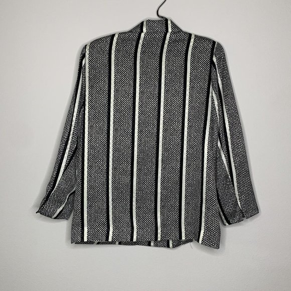 DA-Rue of Calif Petite Blazer Jacket Womans 12P Black & White Partnered Vtg 80s - Picture 8 of 8